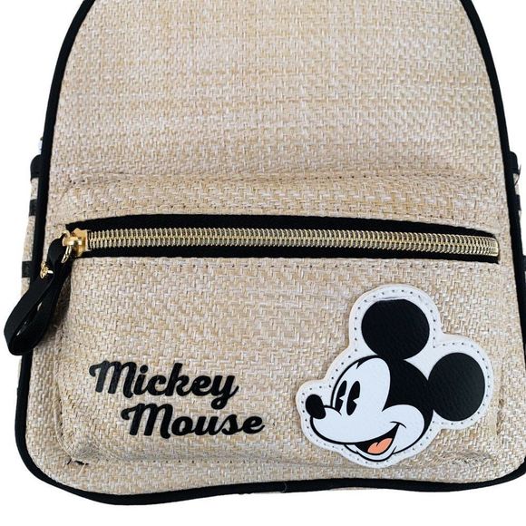 Disney x Primark Mickey Mouse Woven Backpack – Beige – Limited Edition – NWT - Picture 3 of 13